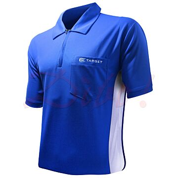 Target CoolPlay Hybrid dart polo blauw met witte streep Target CoolPlay Hybrid dart polo blauw met witte streep