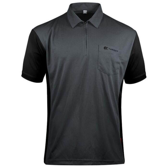 Target Coolplay Hybrid 3 dart polo shirt Grijs met Zwart Target Coolplay Hybrid 3 dart polo shirt Grijs met Zwart